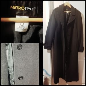 Long Womens Dress coat- Color Black Size 14